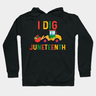 I Dig Juneteenth Fists Tractor Funny Toddler Boys Hoodie